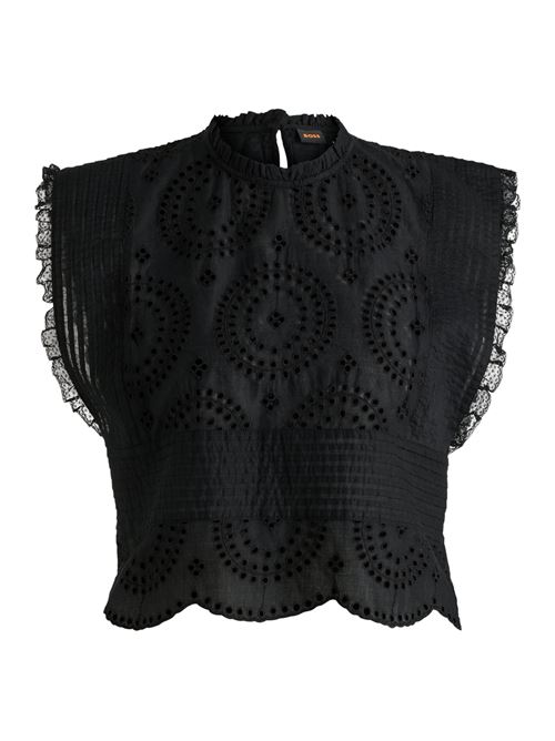 Blusa donna nera in cotone Boss Orange | 50538349001
